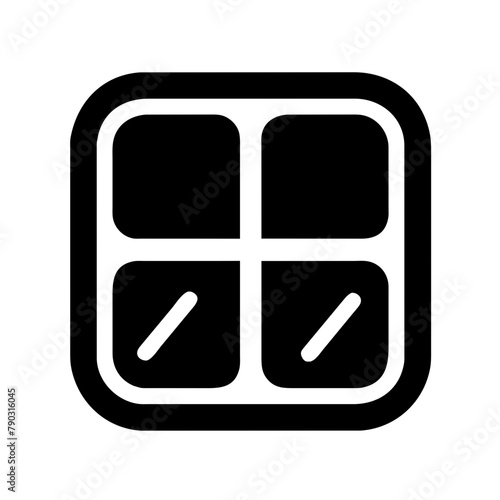 ICE Cube Tray icon vector graphics element silhouette sign symbol illustration on a Transparent Background