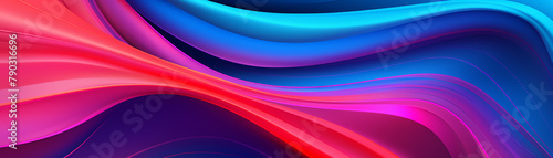 Colorful Flowing Waves Design: Abstract background with vibrant waves of purple and blue, creating a dynamic motion and energy