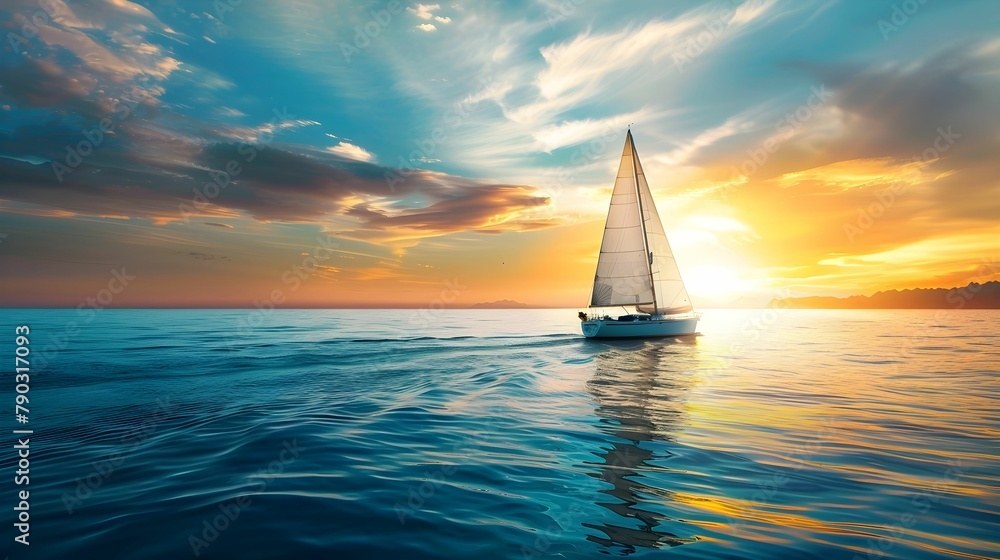 SAIL BOAT IN THE OCEAN WALLPAPER BACKGROUND