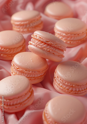 peach-coloured macaron cakes