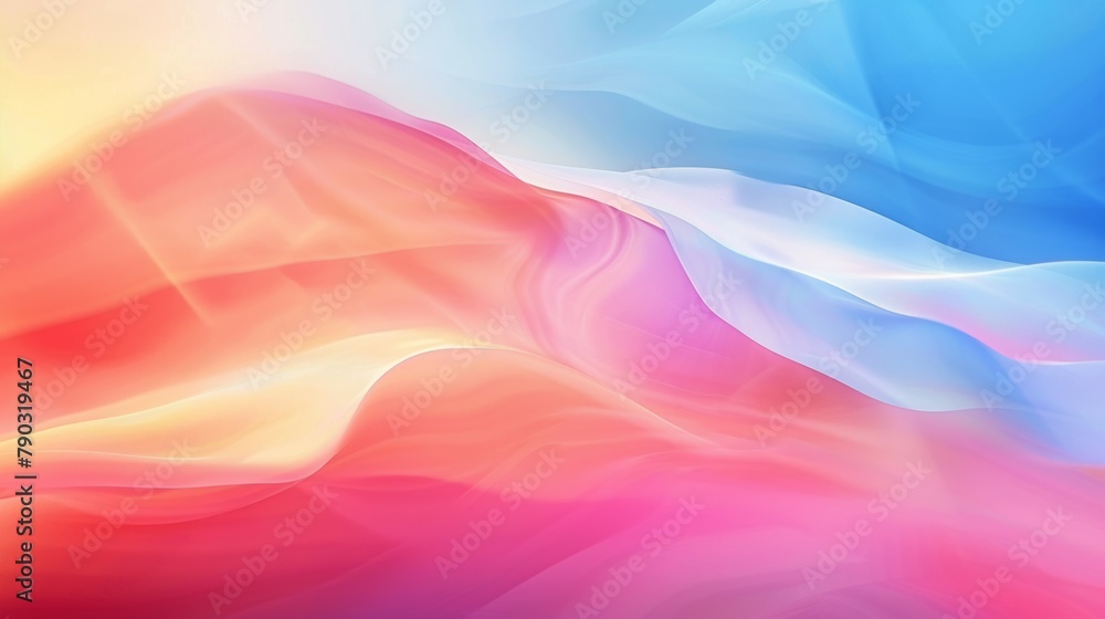soft blue and red and yellow and pink gradient background, smooth curves