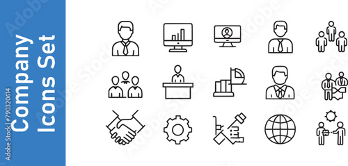 Company icons set such as human, human resources, man, etc. Vector collections.