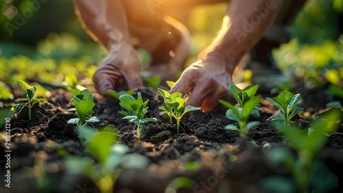 Gardener's Touch: Nurturing Nature's Symphony. Concept Gardening Techniques, Plant Care, Garden Design, Sustainable Practices, Outdoor Beautification