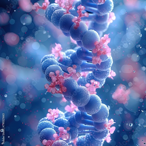 DNA cell on blue background