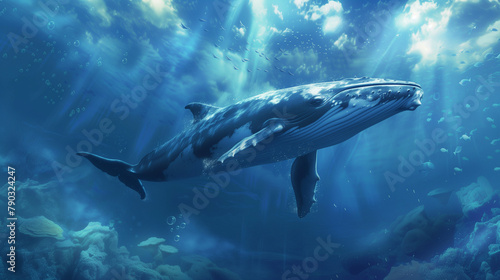 Underwater whale art