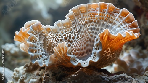 The intricate patterns and textures of a piece of coral, sculpted by the sea over millennia. photo