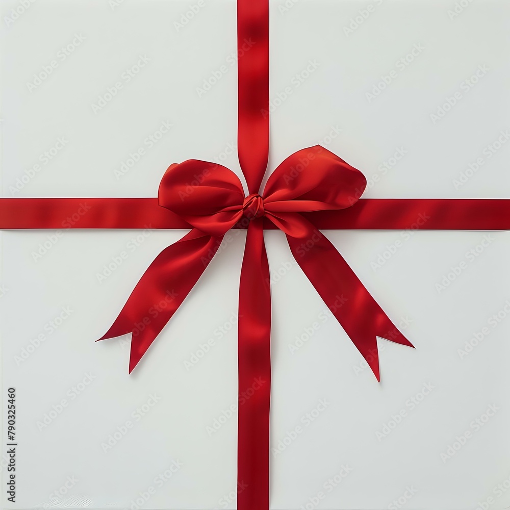 Striking Red Bow on White - Symbol of Love and Celebration Striking Red Bow on White - Symbol of Love and Celebration