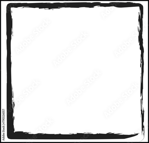 black ink brushed painting space blank banner label frame border picture artistic abstract background. brush frame. Eps 10.