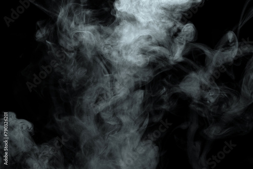 Abstract powder or smoke isolated on black background