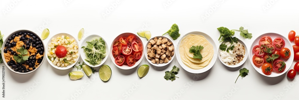 Spicy and delicious sauces for dishes on a white background Spicy and delicious sauces for dishes on a white background