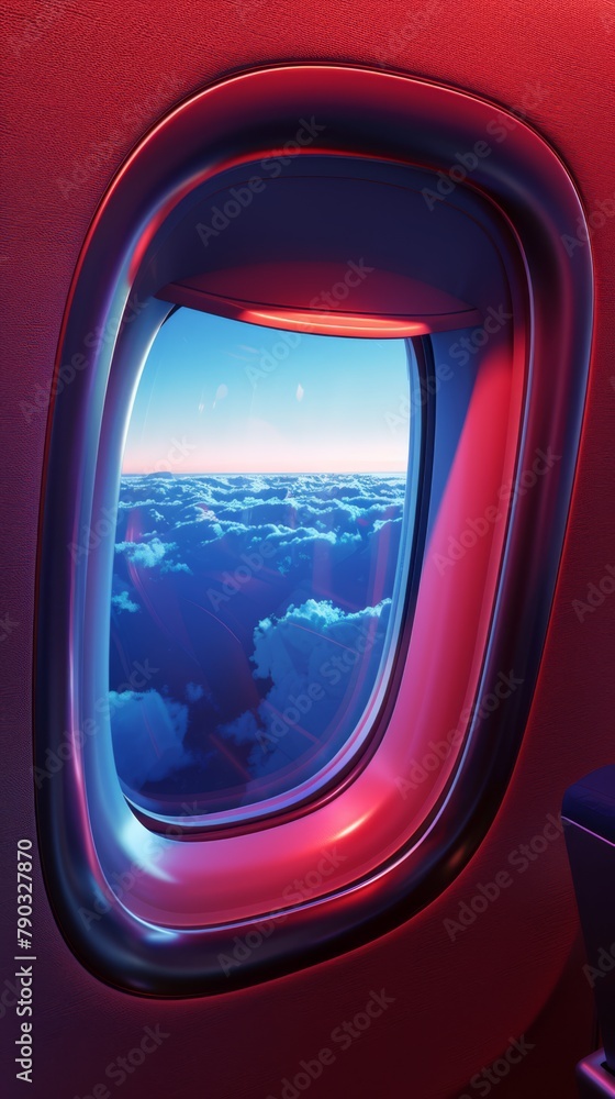 Airplane cinematic render, view generated with AI