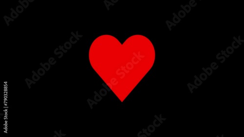 romantic red heart shape beating motion graphics element photo