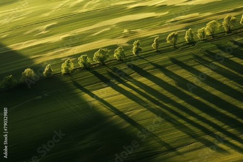 Green grass fields with natural aerial abstract national geographic cover photo, generated with AI