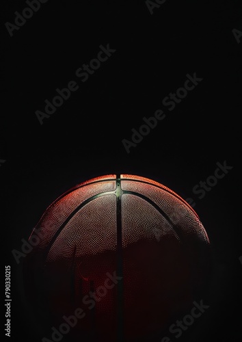 Basketball against a black background, generated with AI © sch_ai