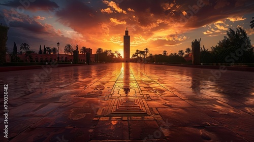 Koutoubia Marrakesh beautiful photography picturesque high definition, generated with AI