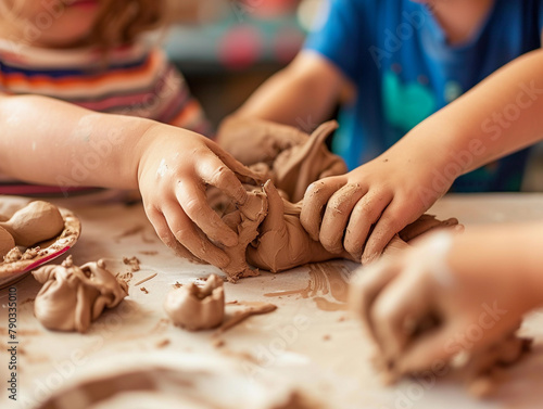 Child's Playful Clay Sculpting Session