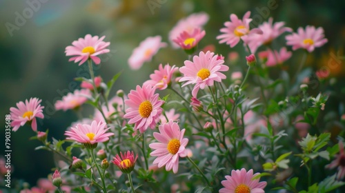 Many pink blooms bloom garden