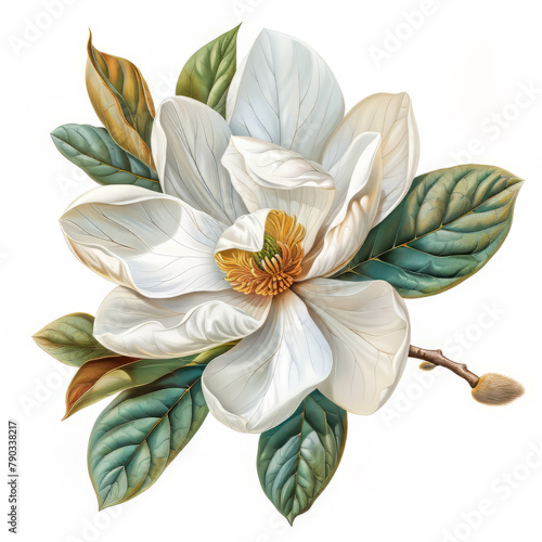 Flower Illustration on a White Background (ID: 790338217)