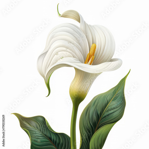 Flower Illustration on a White Background (ID: 790338269)