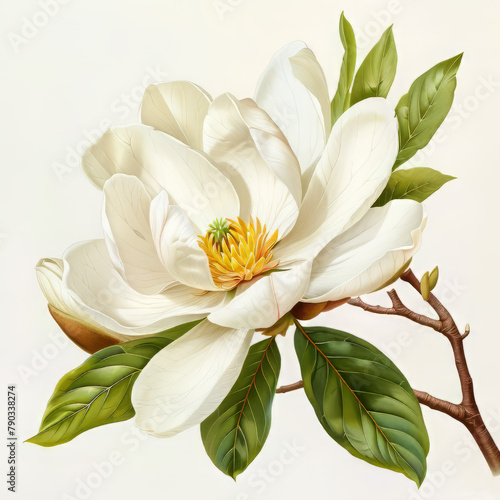 Flower Illustration on a White Background (ID: 790338274)