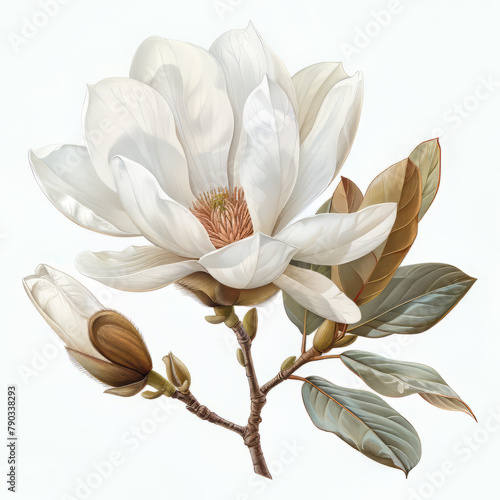 Flower Illustration on a White Background (ID: 790338293)