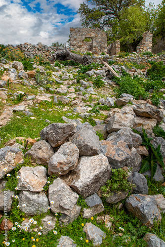 castle ruins of the medieval settlement of Palio Pyli Kos Island South Aegean Region (Südliche Ägäis) Greece