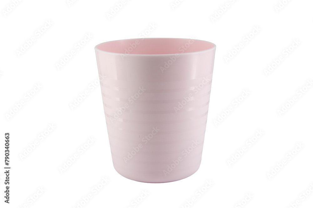 colorful plastic cups isolated on white background