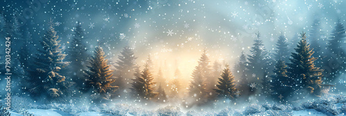 Snow-Laden Pines in a Blustery Winter Wonderland © jeff