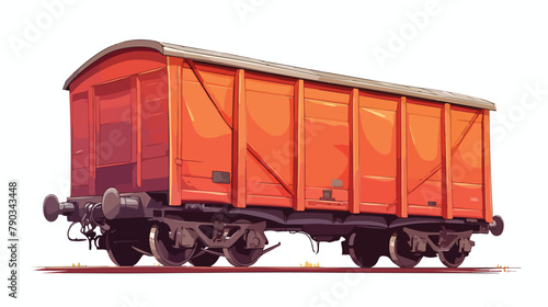 Boxcar. Railroad car isolated on white. Vector illu