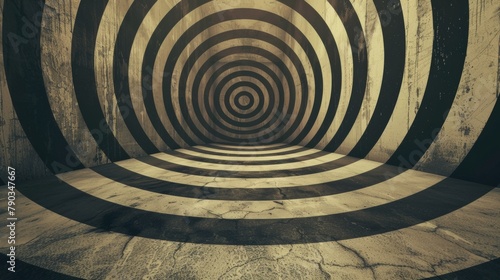 A tunnel with a spiral design in the middle of it, AI