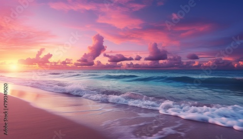 View of the beach waves is truly amazing and creates wisps of white foam on the shoreline, with stunning vibrant reflections of sunlight