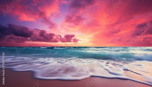 View of the beach waves is truly amazing and creates wisps of white foam on the shoreline  with stunning vibrant reflections of sunlight