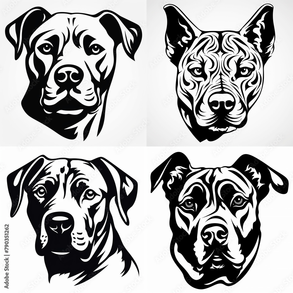 illustration of a black and white Dog Breeds