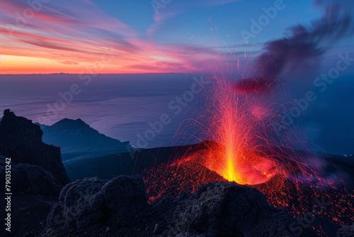 Bubbling lava vulcano magma