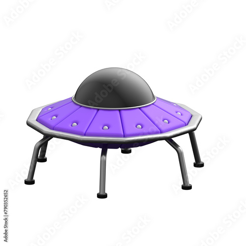 Obraz na plátně Mystical Flying Saucer 3D Render