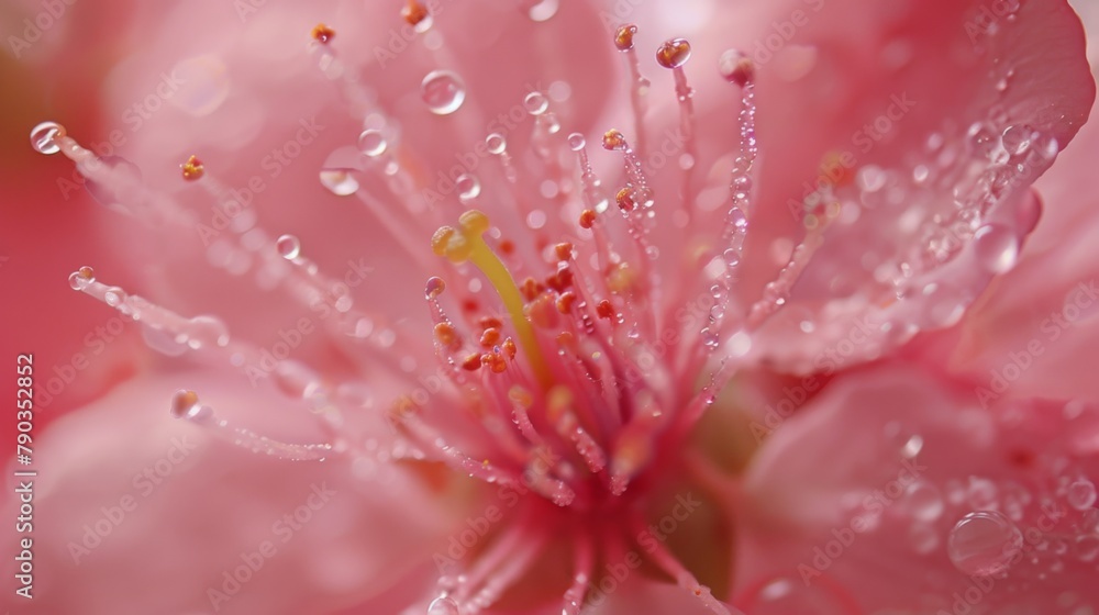 Cherry blossom close-up: A macro shot showcases the intricate details of a single sakura blossom in all its delicate splendor. Cherry blossom close-up: A macro shot showcases the intricate details of a single sakura blossom in all its delicate splendor.
