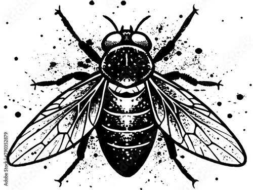 fly on white background