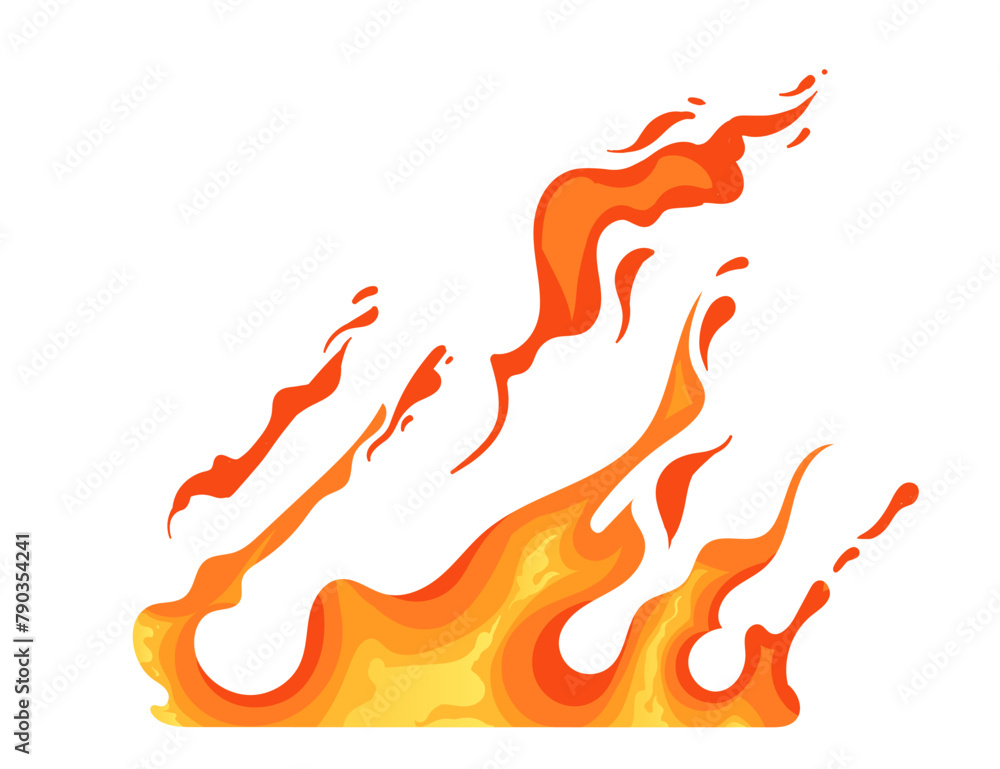 Burning fire effect for campfire or magic vector illustration isolated on white background