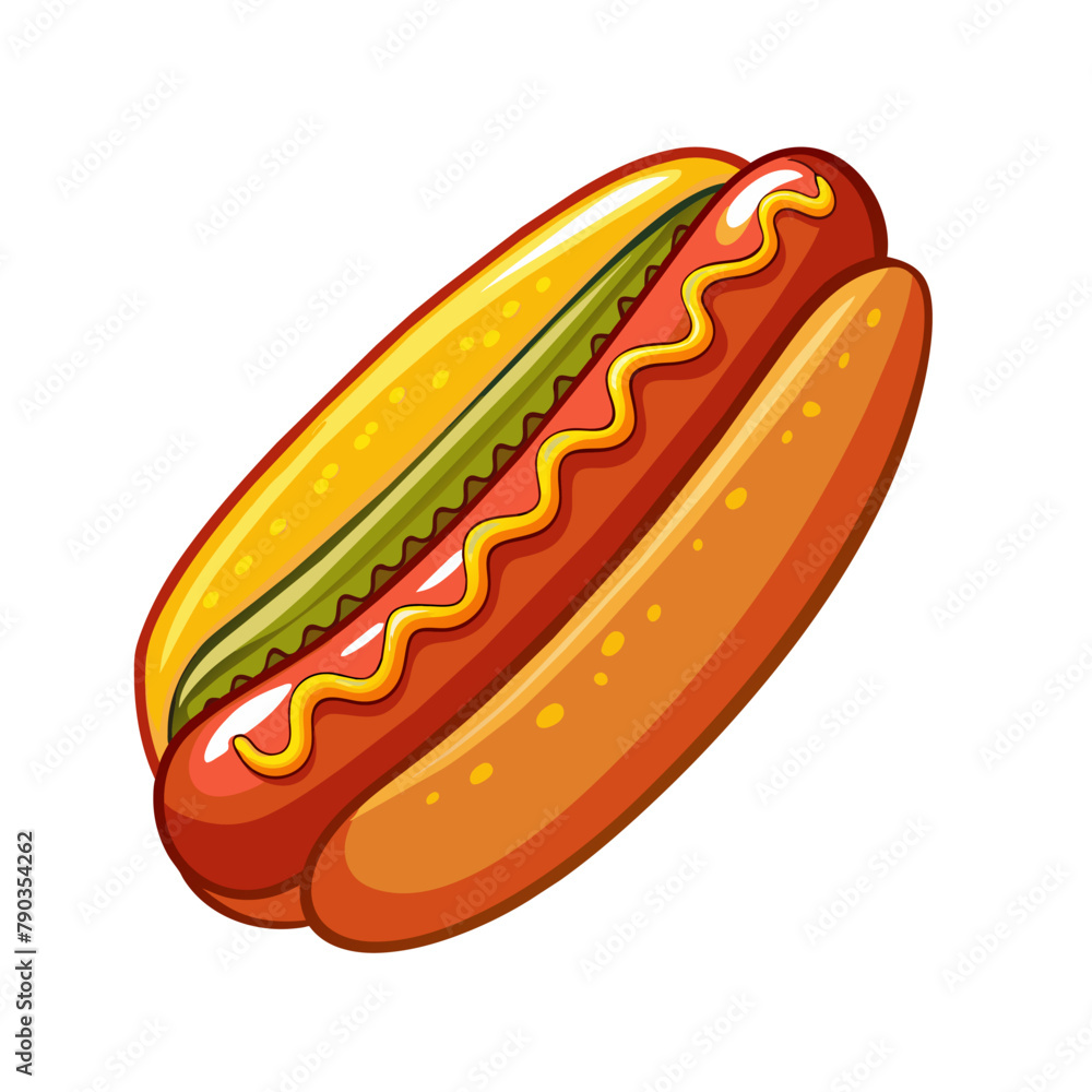 hotdog flat illustration fast food for poster, menus, brochure, web and icon fastfood hotdog flat illustration fast food for poster, menus, brochure, web and icon fastfood