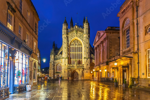 Historic Bath Abbey in old town center