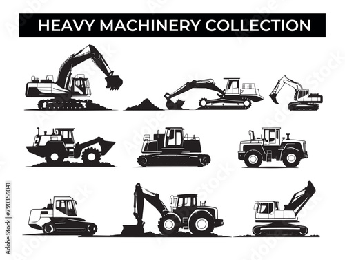 Heavy Machinery Silhouettes Set