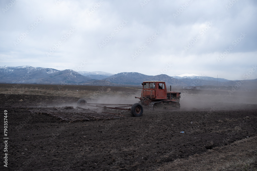 tractor in the field tractor in the field