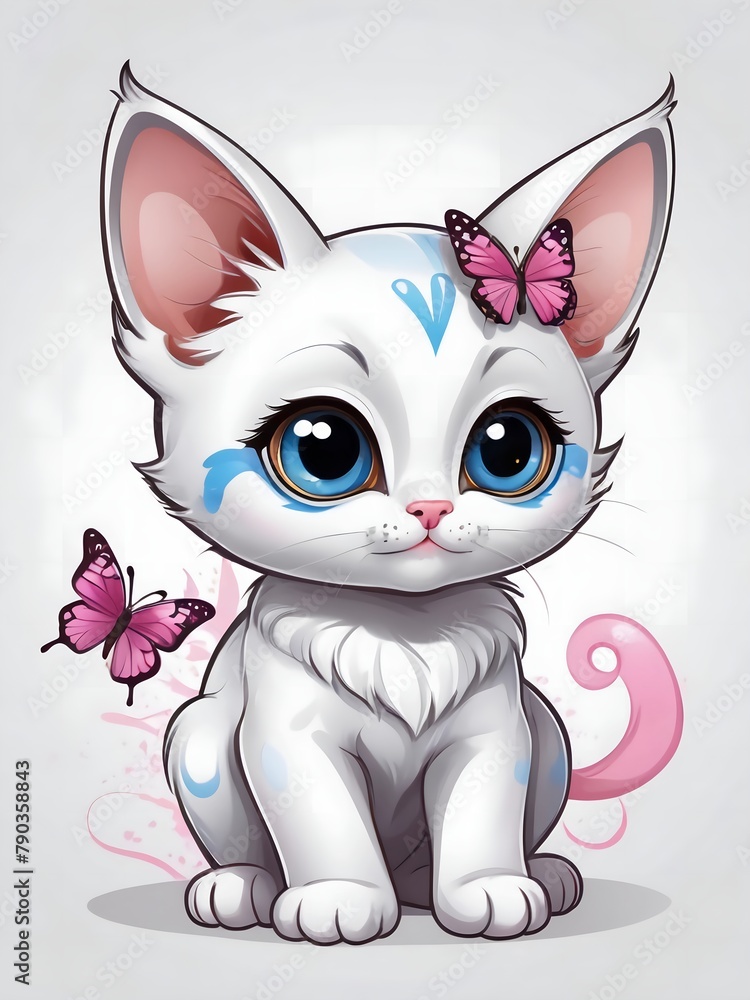 Cute Kitten in cartoon style Cute Kitten in cartoon style
