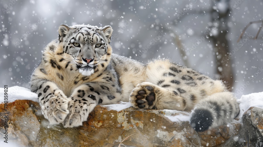 Fototapeta premium snow leopard.