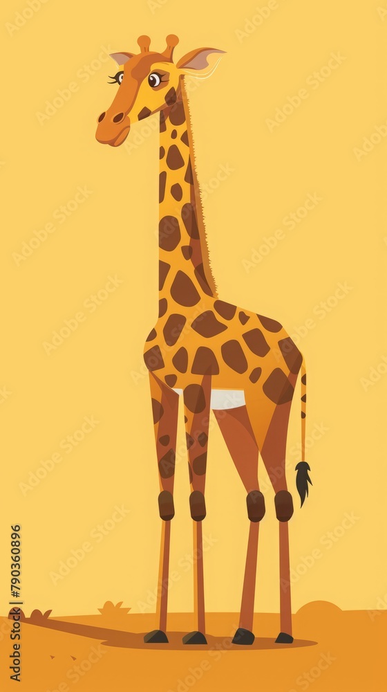 flat illustration cartoon giraffe. flat illustration cartoon giraffe.
