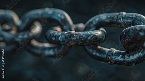 A depiction of a coiled metal chain