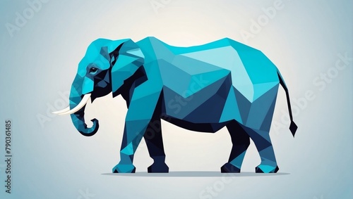 Elephant animal abstract illustration minimalistic geometric background.