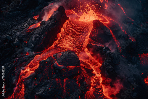 Bubbling lava vulcano magma