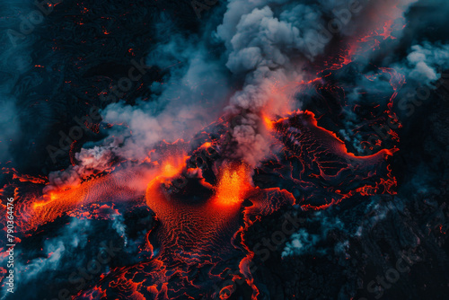 Bubbling lava vulcano magma