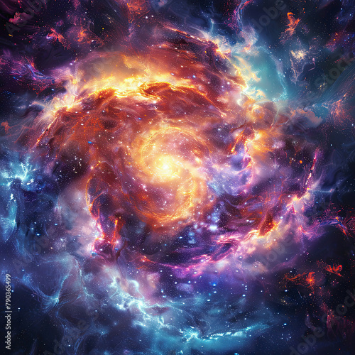 Cosmic Chromatics Vibrant Galactic Background